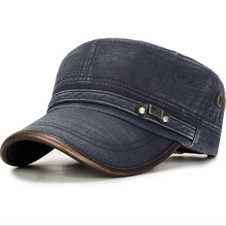 Men's Casual Cotton Flat Cap Adjustable Sun Protection Everyday Style