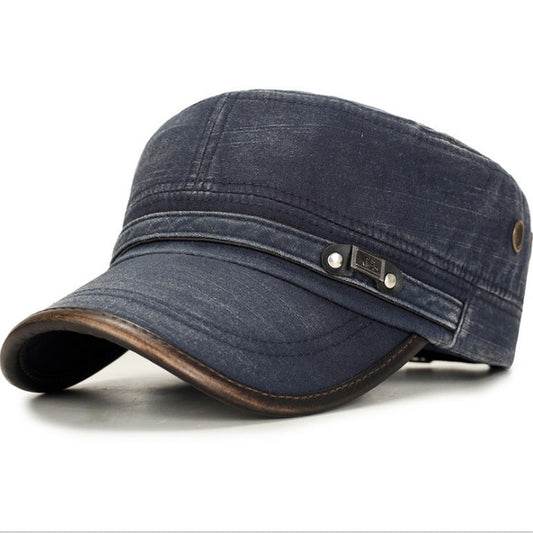 Men's Casual Cotton Flat Cap Adjustable Sun Protection Everyday Style
