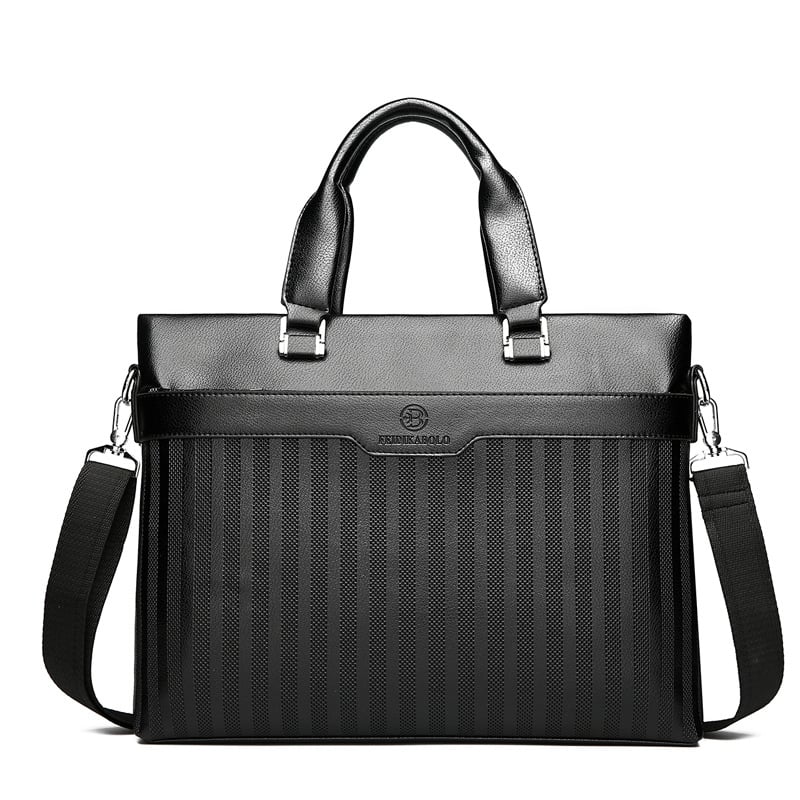 Men's Casual Leather Briefcase Soft PU Business Handbag Office Style