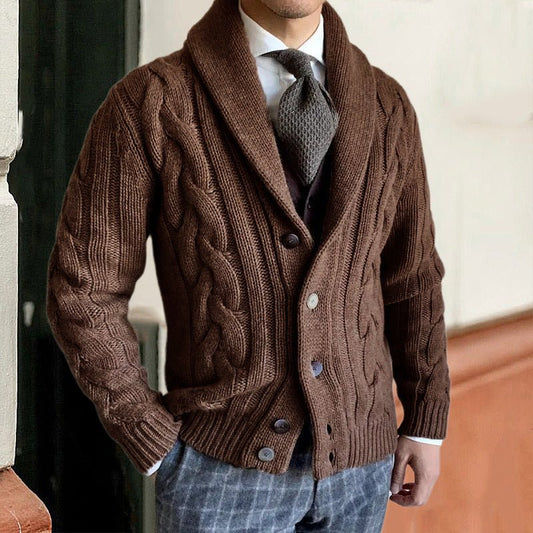 Men's Acrylic Knitted Cardigan for Warmth, Comfort, and Effortless Style - Wimora